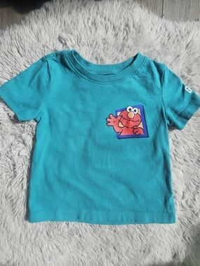 ☀️5/20$ BabyGap x Sesame Street Elmo Graphic Tee - Teal Blue 🦀 12-18M